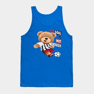 One Goal is not Enough Soccer Player Bear Tank Top